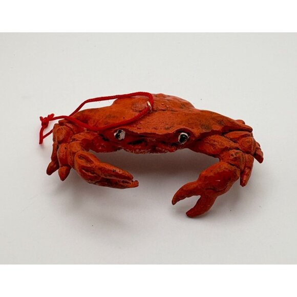 Vintage Clay Red Crab Christmas Tree Ornament Beach Ocean Life Coastal - Picture 7 of 7